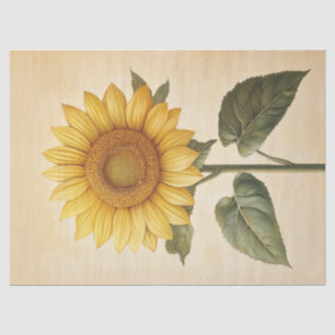 Sunflower Yellow Watercolor Background Decoupage Tissue Paper