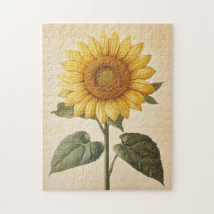 Sunflower Yellow Watercolor Background Jigsaw Puzzle