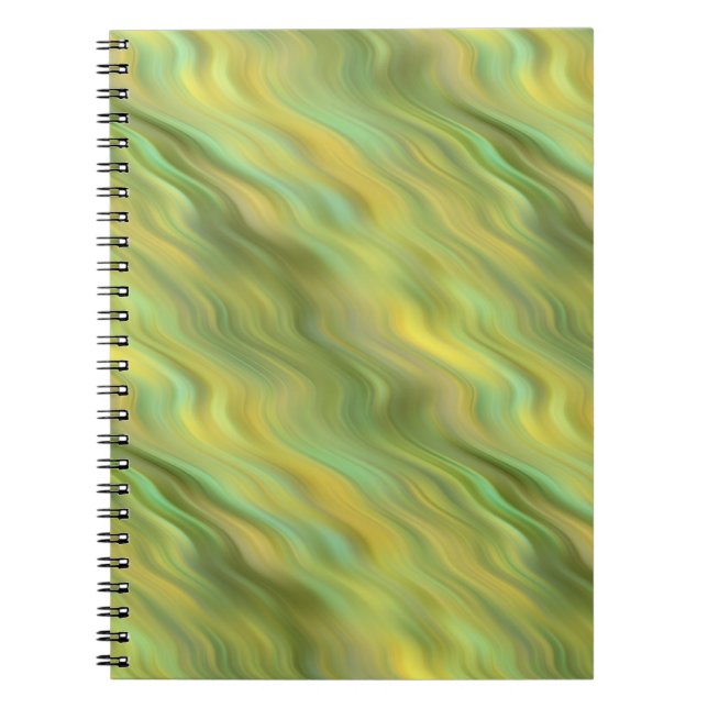 Sunflower Yellow Wavy Texture Spiral Notebook (Front)