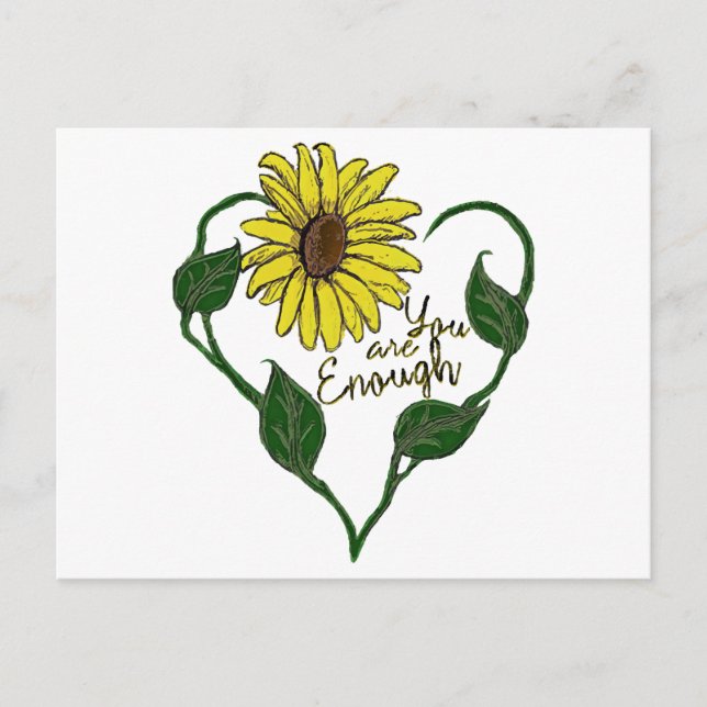 Sunflower You are Enough Holiday Postcard (Front)