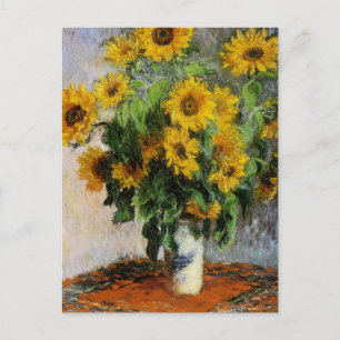 Sunflowers, 1881 by Monet. Postcard