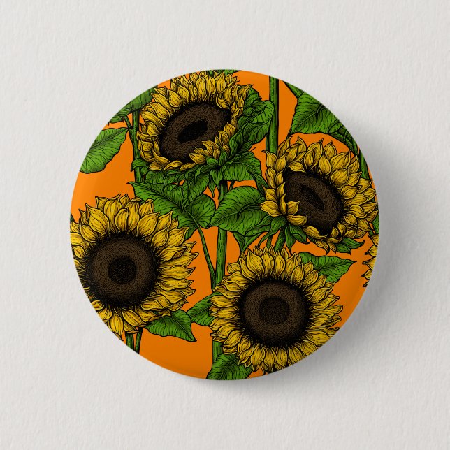 Sunflowers 6 Cm Round Badge (Front)