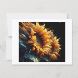Sunflowers Against Black,  Postcard