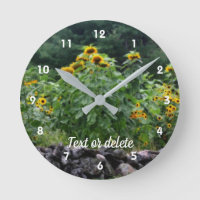 Sunflowers Along Stone Wall Art Personalised