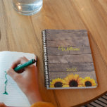 Sunflowers and Barnwood Personalised Monogram Day Planner<br><div class="desc">Begin each day with rustic sunflowers on this Day Planner featuring Barnwood and Sunflowers which can be personalised with ANY name and initial. Add a year or other text,  or delete to leave blank.</div>