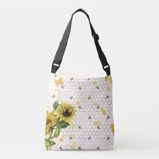 sunflowers and Bee Crossbody Bag (Front)