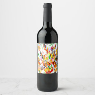 Sunflowers and bees wine label
