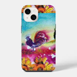 SUNFLOWERS AND BLACK ROOSTER iPhone 14 CASE