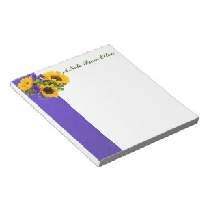 Sunflowers and Blue Statice Notepad