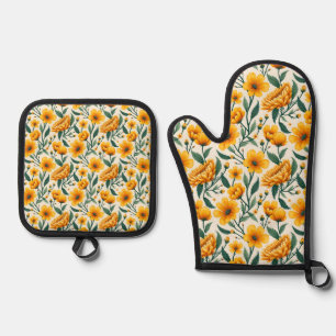 Sunflowers and Buttercups Oven Mitt & Pot Holder Set