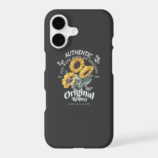 Sunflowers and Butterflies Graphic iPhone Case (Back)