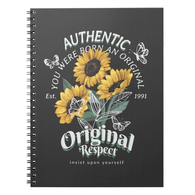 Sunflowers and Butterflies Graphic Notebook (Front)