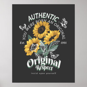 Sunflowers and Butterflies Graphic Poster