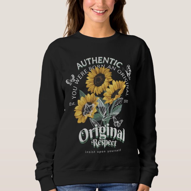 Sunflowers and Butterflies Graphic Sweatshirt (Front)
