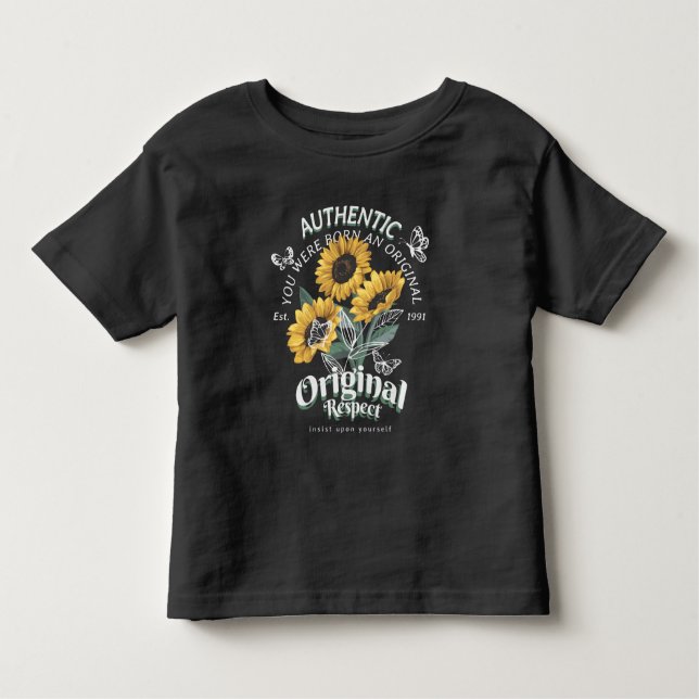 Sunflowers and Butterflies Graphic Toddler T-Shirt (Front)