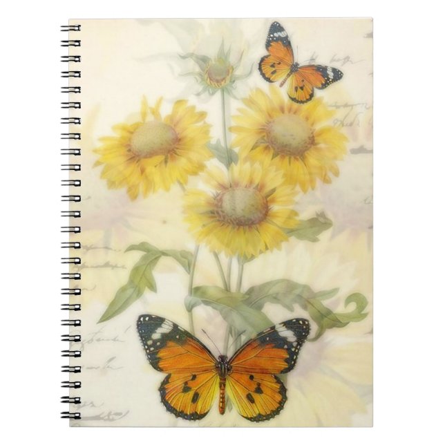 Sunflowers and butterfly notebook (Front)