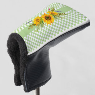Sunflowers and Chequerboard   Golf Head Cover