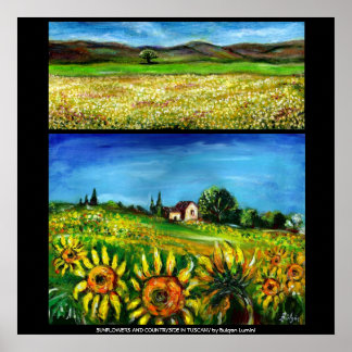 SUNFLOWERS AND COUNRTYSIDE IN TUSCANY COLLECTION 2 POSTER