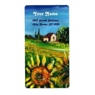 SUNFLOWERS AND COUNTRYSIDE IN TUSCANY