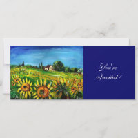 SUNFLOWERS AND COUNTRYSIDE IN TUSCANY,