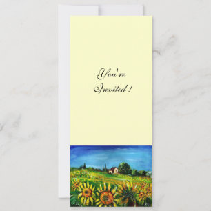 SUNFLOWERS AND COUNTRYSIDE IN TUSCANY, INVITATION