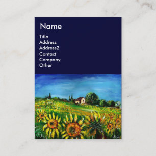 SUNFLOWERS AND COUNTRYSIDE IN TUSCANY- ITALY BUSINESS CARD