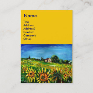 SUNFLOWERS AND COUNTRYSIDE IN TUSCANY- ITALY BUSINESS CARD