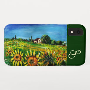 SUNFLOWERS AND COUNTRYSIDE IN TUSCANY MONOGRAM Case-Mate iPhone CASE
