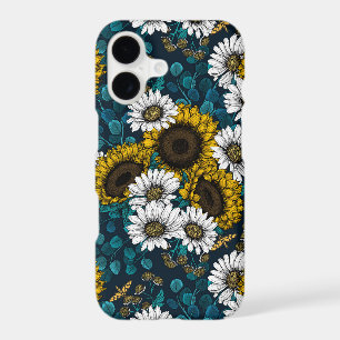 Sunflowers and daisies, summer garden 2