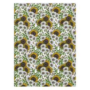 Sunflowers and daisies, summer garden 3 tablecloth