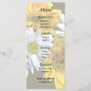 Sunflowers and Daisies Wedding Menu