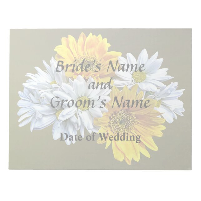 Sunflowers and Daisies Wedding Products Notepad (Front)