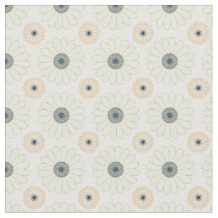 Sunflowers and daisy seamless floral pattern fabric
