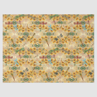 Sunflowers and Dragonflies Series Design 1 Tissue Paper