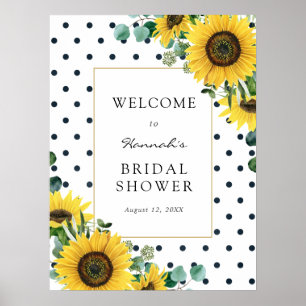 Sunflowers and Eucalyptus Baby Shower Welcome Sign