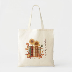 Sunflowers and Fall Leaves – Cosy Autumn Reading  Tote Bag