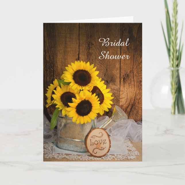 Sunflowers and Garden Watering Can Bridal Shower Invitation (Front)