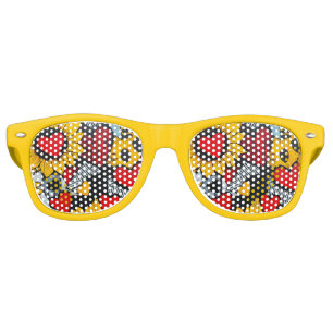 sunflowers and hearts retro sunglasses