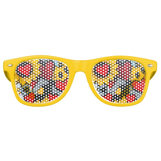 sunflowers and hearts retro sunglasses (Front)