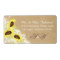 Sunflowers and Lace Rustic Wedding Label