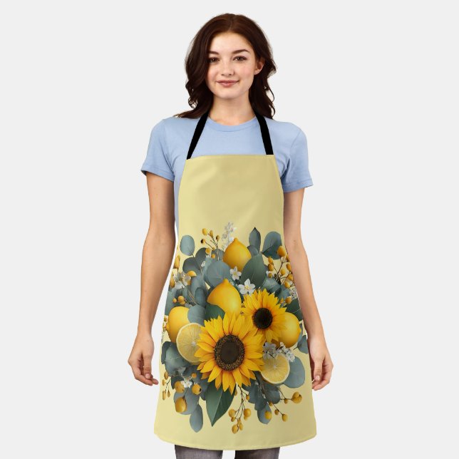 Sunflowers and Lemons Autumn Arrangement Apron (Worn)