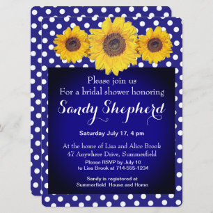 Sunflowers and polka dots no5 invitation