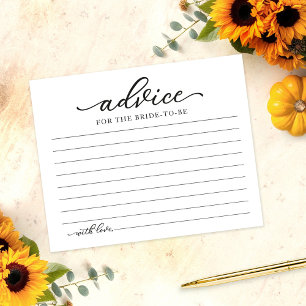Sunflowers and Pumpkin Bridal Shower Advice Card