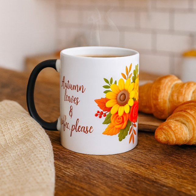 Sunflowers and Pumpkin Floral Design. Cosy Autumn Magic Mug (Creator Uploaded)