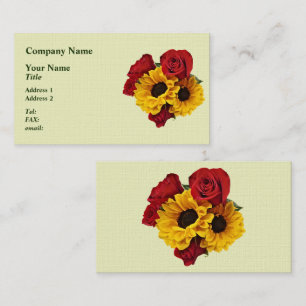 Sunflowers and Roses Bouquet Business Card