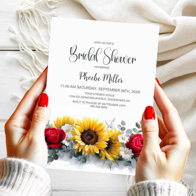 Sunflowers and Roses Bridal Shower Invitation (Creator Uploaded)