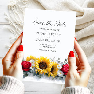 Sunflowers and Roses Wedding Save the Date