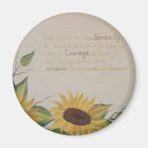 Sunflowers and Serenity Prayer Magnet