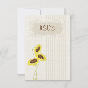 Sunflowers And Stripes Collection RSVP Card