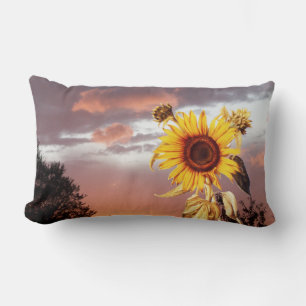 SUNFLOWERS AND SUMMER SUNSET LUMBAR CUSHION